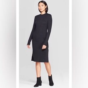 *Worn Once* Prologue Black Knit Long Sleeve Midi Dress, Size Medium